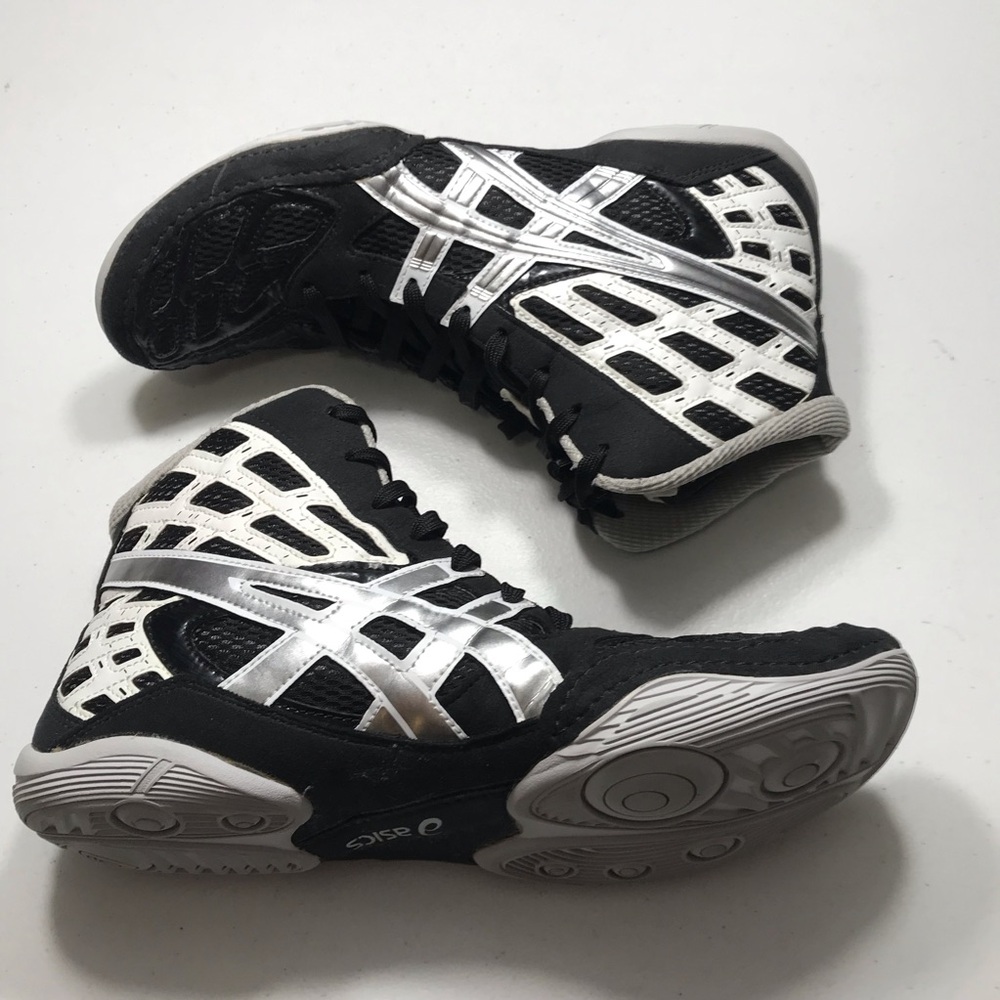 Asics Black and White Men's Athletic Wrestling Sneakers Size 10.5 SB- - Picture 8 of 10